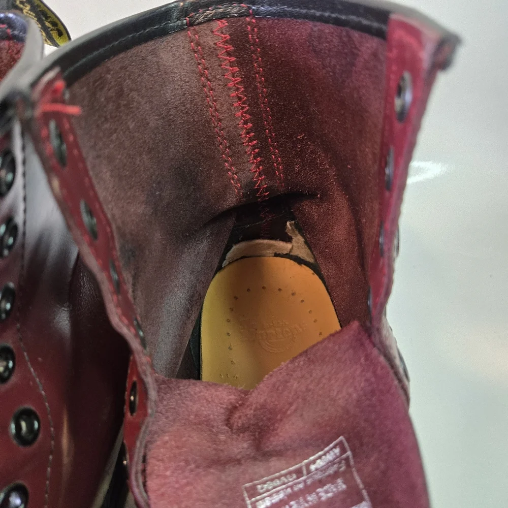 Dr. Martens Doc Martens Burgundy Leather 1460 Grunge Combat Boots 8 11821 - Picture 15 of 16